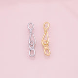 22k Gold Filled Silver fish hook and eye clasp , Carabiner Lock Connector, Spring Push Gate for DIY Finding Necklace Bracelet