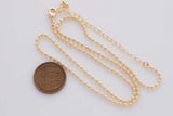 16" 22k Gold Filled Necklace Charm Bar Necklace Ball Necklace 2mm