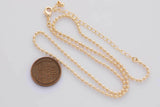 16" 22k Gold Filled Necklace Charm Bar Necklace Ball Necklace 2mm
