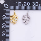 18k GF Leaf Charm 9x14mm for Charm Bar Bracelets and Necklaces Gold Silver Pave CZ Minimalist Charms 18K Gold Filled