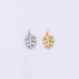 18k GF Leaf Charm 9x14mm for Charm Bar Bracelets and Necklaces Gold Silver Pave CZ Minimalist Charms 18K Gold Filled