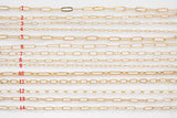 Paperclip Chain Selection 18K Gold Filled unfinished loose chain for bracelets and necklaces charm bar chain by the yard
