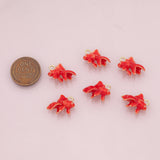 Gold fish red goldfish enamel charm 18k Gold Filled Charm Bar Bracelets and Necklaces Silver Pave CZ Minimalist Charms