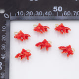 Gold fish red goldfish enamel charm 18k Gold Filled Charm Bar Bracelets and Necklaces Silver Pave CZ Minimalist Charms