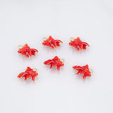 Gold fish red goldfish enamel charm 18k Gold Filled Charm Bar Bracelets and Necklaces Silver Pave CZ Minimalist Charms