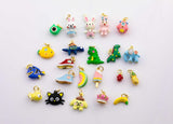 Kawaii enamel animal fruit cartoon charm mini cute colorful charm pendant for kids jewelry making bracelet earring necklace component c590