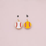 Baseball charm 18k Gold Filled Charm Bar Bracelets and Necklaces Silver Pave CZ Minimalist Charms