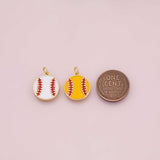 Baseball charm 18k Gold Filled Charm Bar Bracelets and Necklaces Silver Pave CZ Minimalist Charms