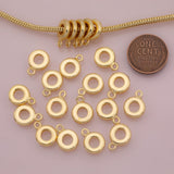 18K Gold Filled Bail for charm bracelets and necklaces - open jump ring