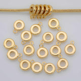 18K Gold Filled Bail for charm bracelets and necklaces - open jump ring