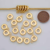 18K Gold Filled Bail for charm bracelets and necklaces - open jump ring