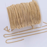18K Gold Filled Small Cuban Curb chain 2mm Unfinished Chain by the yard
