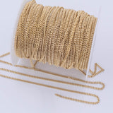 18K Gold Filled Small Cuban Curb chain 2mm Unfinished Chain by the yard