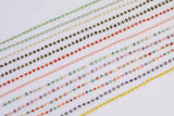 18k gold filled enamel ball chain - satellite bead chain gold - blue black white pink multi color turquoise - wholesale bulk chain on spool