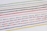 18k gold filled enamel ball chain - satellite bead chain gold - blue black white pink multi color turquoise - wholesale bulk chain on spool