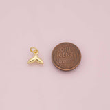 Whale dolphin tail ocean beach charm 18k Gold Filled charm for Charm Bar Bracelets and Necklaces Silver Pave CZ Minimalist Charms