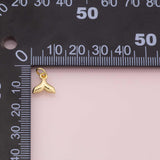 Whale dolphin tail ocean beach charm 18k Gold Filled charm for Charm Bar Bracelets and Necklaces Silver Pave CZ Minimalist Charms
