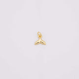 Whale dolphin tail ocean beach charm 18k Gold Filled charm for Charm Bar Bracelets and Necklaces Silver Pave CZ Minimalist Charms