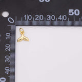 Whale dolphin tail ocean beach charm 18k Gold Filled charm for Charm Bar Bracelets and Necklaces Silver Pave CZ Minimalist Charms