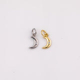 Dainty moon charm 6x10mm 18K gold filled silver bracelet necklace pendant minimalist charms cz pave