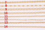 Rolo and Oval Chain Selection 18K Gold Filled unfinished loose chain for bracelets and necklaces charm bar chain by the yard