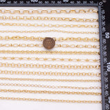 Rolo and Oval Chain Selection 18K Gold Filled unfinished loose chain for bracelets and necklaces charm bar chain by the yard
