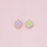 Heart charm 22k Gold Filled for Charm Bar Bracelets and Necklaces Gold Pave CZ Minimalist Charms
