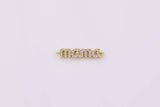 18K Gold Filled Mama Connector Charm 5x24mm Bracelet Charm Necklace Pendant Minimalist Charms CZ Pave AA978