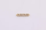 18K Gold Filled Mama Connector Charm 5x24mm Bracelet Charm Necklace Pendant Minimalist Charms CZ Pave AA978