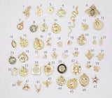Animals gold filled charms charm pave cz 18K gf animal selection! 1420 14/20 gold filled lion dragonfly bee elephant snake fish butterfly