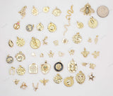 Animals gold filled charms charm pave cz 18K gf animal selection! 1420 14/20 gold filled lion dragonfly bee elephant snake fish butterfly