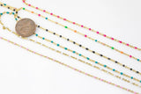 18k Gold Filled Dainty Chain Multicolor 2mm Gold Filled Brass Chain 1420 GF Rolo Cable Paperclip Chain - Sold by Yard