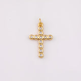 Cross charm 15x22mm 18K gold filled bracelet necklace pendant minimalist charms cz pave