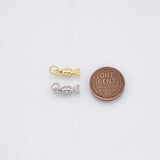 Fish with black eye charm 18k Gold Filled Charm Bar Bracelets and Necklaces Silver Pave CZ Minimalist Charms
