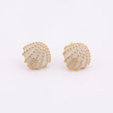 14k Gold Filled Sea Shell Clam Earrings Enamel 10mm 1420 14/20 Gold Filled - 1 Pair Per Order