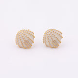 14k Gold Filled Sea Shell Clam Earrings Enamel 10mm 1420 14/20 Gold Filled - 1 Pair Per Order