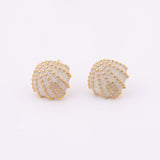 14k Gold Filled Sea Shell Clam Earrings Enamel 10mm 1420 14/20 Gold Filled - 1 Pair Per Order