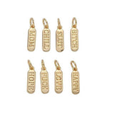 Dainty gold pill bar charm word love mom hope happy chill charm 18K gold filed charm for bracelet earring necklace d323-d330, d747