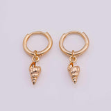 18k gold filled dainty sea snail shell ocean beach charm 12x5mm silver for earrings bracelets necklaces minimalist charms cz pave