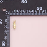 French baguette bread loaf charm 18k Gold Filled Silver Charm Bar Bracelets and Necklaces Silver Pave CZ Minimalist Charms