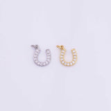 Horseshoe Charm 12x13mm 18K Gold Filled for Charm Bar Bracelets and Necklaces White Gold Silver Pave CZ Minimalist Charms