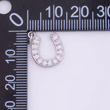 Horseshoe Charm 12x13mm 18K Gold Filled for Charm Bar Bracelets and Necklaces White Gold Silver Pave CZ Minimalist Charms