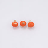 Pumpkin Jack-o'-lantern charm halloween fruit enamel charm 18k Gold Filled Charm Bar Bracelets and Necklaces Silver Charms