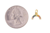 18K gold filled rainbow multicolor charm pendant 1420 14/20 gold filled 7x10mm