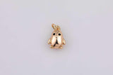 18K gold filled penguin charm 8x12mm antarctica bracelet charm necklace pendant minimalist charms cz pave
