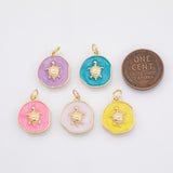 Sea turtle charm 18K Gold Filled Charm for Charm Bar Bracelets and Necklaces Charms Gold Filled Charms Minimalist CZ Pave