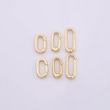 18k Gold Filled Oval Carabiner Clasp, Carabiner Lock Connector, Spring Push Gate for DIY Jewelry Finding Necklace Bracelet