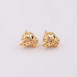 18K gold filled dainty jaguar earring panther leopard big cat 1420 14/20 gold filled - 1 pair per order