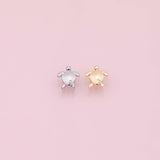 Sea turtle charm 22k Gold Filled Charm Bar Bracelets and Necklaces Silver Pave CZ Minimalist Charms