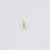 Fish charm Turquoise blue enamel 18k Gold Filled Charm Bar Bracelets and Necklaces Silver Pave CZ Minimalist Charms